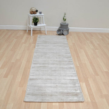 Blade Modern Plain Distressed Tonal Metallic Shimmer Hand-Woven Soft Textured Tip Sheared Loop Pile Silky Viscose Flatweave Champagne Beige Runner-Asiatic Carpets-Rug Love - The Most Loved Rug Store